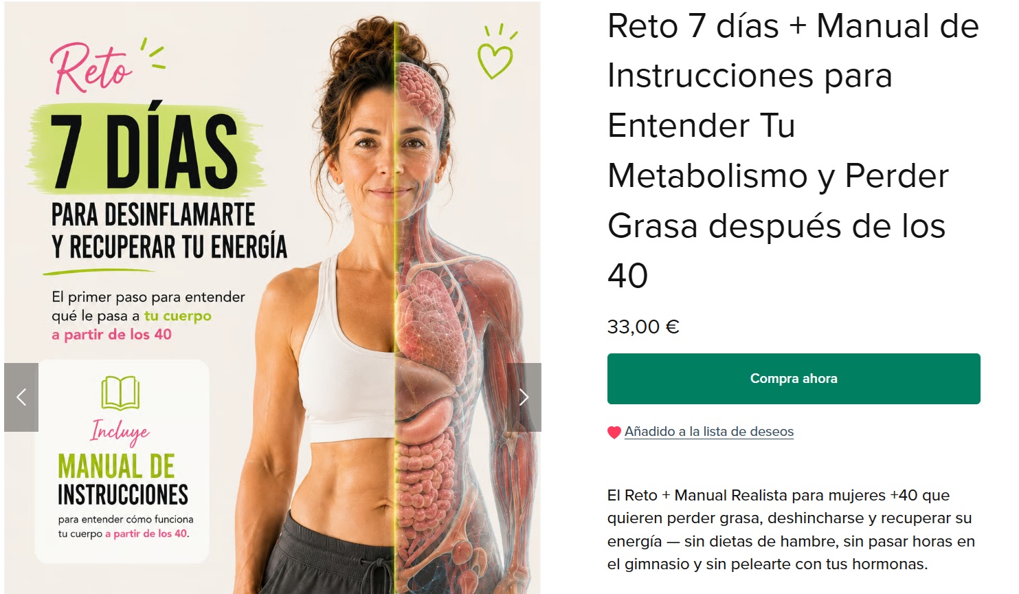 Página del producto en Payhip con botón Compra ahora